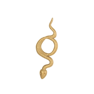 Macro detail of gold matte snake pendant showing fine scale texture and snake head craftsmanship