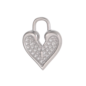 Macro detail of a heart-shaped padlock pendant with intricate texture and keyhole design