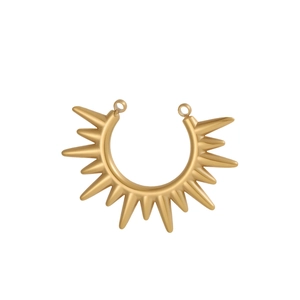 Detaillierte Ansicht goldener Sonnenstrahl-Anhänger für DIY-Schmuck mit mattem Finish