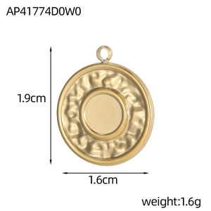 Detail view of a 1.9x1.6cm gold geometric heart pendant with textured finish for DIY jewelry