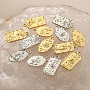 Handgefertigte Tarot-Anhänger in Gold und Silber aus Edelstahl für DIY-Modeschmuck