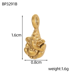 Detailed view of Ganesha charm with dimensions 1.6cm by 0.8cm for jewelry making