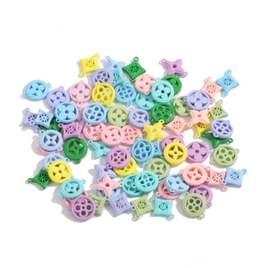 Colorful macaron clover pendants in stainless steel for DIY jewelry making and crafts