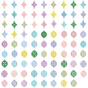 Colorful macaron clover pendants in stainless steel and enamel for DIY jewelry making