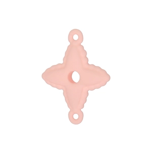 Detail of pink star-shaped silicone charm for DIY pacifier clips with wavy edges