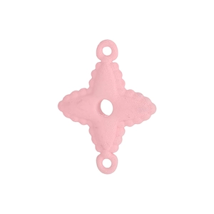 Detailed macro view of a pink four-pointed star stainless steel DIY pendant accessory