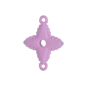 Pink star-shaped enamel connector charm with double rings for DIY jewelry making