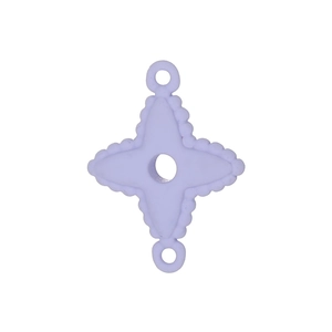 Detail of light purple four-pointed star stainless steel pendant with enamel dripping effect