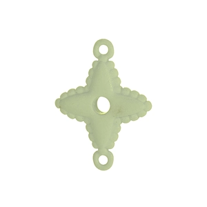 Detail of light green star-shaped stainless steel DIY jewelry connector with beaded edges