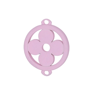 Detailed macro view of light pink clover charm pendant with a matte finish for jewelry DIY