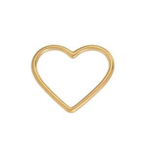 Polished gold hollow heart-shaped charm pendant in minimalist geometric design style