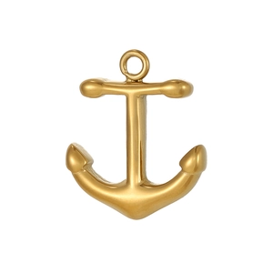 Polished golden anchor pendant crafted from stainless steel for DIY jewelry making