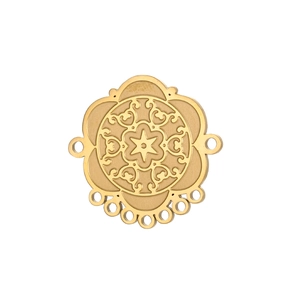 Detailed view of golden stainless steel hollow star connector for DIY jewelry making