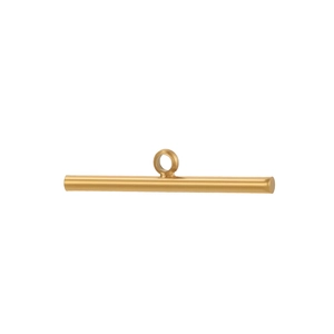 Macro view of gold-plated T-bar toggle clasp for DIY necklace and bracelet jewelry