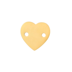 Polished gold heart connector with dual holes for jewelry making projects