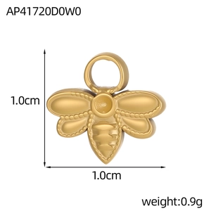 Gouden bijenhanger met matte afwerking en reliëfdetails voor doe-het-zelf sieraden