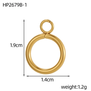 Polished gold stainless steel bear pendant charm for jewelry making 1.4x1.9cm