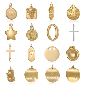 Vintage Edelstahl DIY Schmuck Anhänger Kreuz Blume Erdnuss Smiley Stern Anhänger Für Halskette Ohrring Herstellung