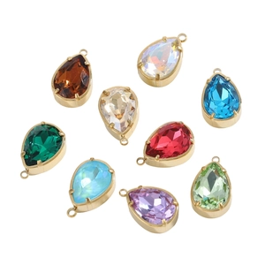 Roestvrijstalen druppelhangers met zirkonia stenen voor DIY-sieraden maken