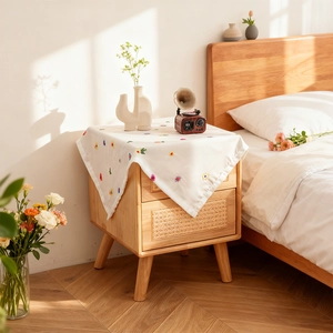 Pastoral Floral Embroidered Multifunctional Dust Cover Polyester Lace Tablecloth For Bedside Table Microwave Oven Printer Fridge