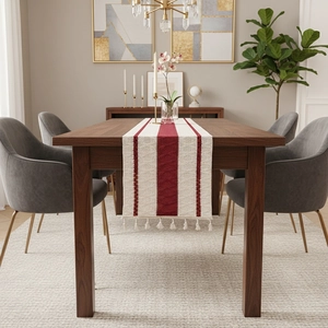 Boho Woven Table Runner With Tassels Striped Polyester Table Decor For Dining Room Kitchen Wedding Party Christmas Tablecloth