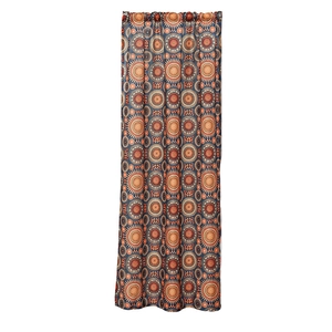 Bohemian mandala pattern door curtain with orange and blue circular ethnic prints