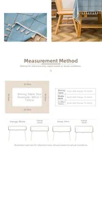 Size guide for rectangular tablecloth showing ideal drop lengths for different table types