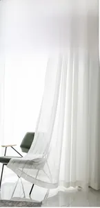 Close-up of Japanese hollow lace curtain fabric showing refined vertical jacquard texture