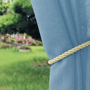 Outdoor waterproof sheer curtain tieback in gold rope design for garden gazebo
