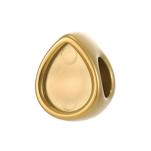 Perle goutte d'eau plaquée or 18k avec rainure profonde pour création de bijoux DIY