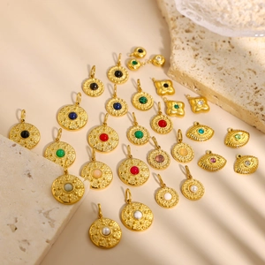 Vintage gouden zirkoon hangers met boze oog en klaver voor DIY-sieraden maken set