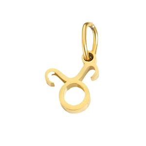 Colgante del signo zodiacal Tauro en acero inoxidable dorado para collares de DIY
