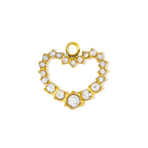 Makroaufnahme des Herzanhängers in Goldoptik mit Zirkonia-Mikropavé-Besatz für Schmuck