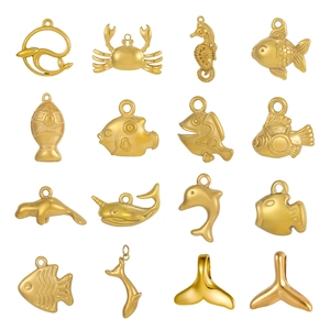 Pendente in Acciaio Inossidabile Animali Marini Tropicali Delfino Granchio Cavalluccio Marino Fai da Te Accessori Gioielli Solo Pendente Senza Catena