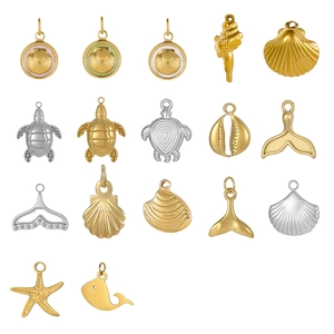 Selection of marine-themed ocean life charms in gold and silver finish for DIY jewelry