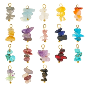 Bohemian Natural Stone Crushed Quartz Turquoise Agate Pendant For DIY Jewelry Making Handmade Gold Plated Pendants Women Gifts