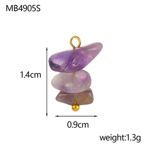 Macro detail of natural purple amethyst pendant with measurements of 1.4cm height