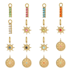 Ciondoli a Forma di Bussola Stellata in Acciaio Inossidabile per Creazione di Gioielli DIY Placcati in Oro Ciondoli con Strass Colorati Accessori per Collane Braccialetti Donna