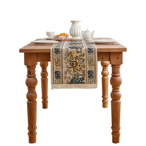 Luxury American elephant stripe table runner with bohemian tassels for dining room decor
