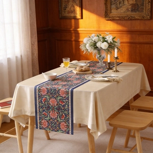 American Style Table Runner Geometric Floral Pattern Polyester Long Decorative Table Flag For Dining Table Home Decor