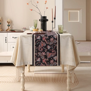 American Paisley Floral Table Runner Polyester Waterproof Oil-Proof Geometric Pattern Home Dining Table Decoration