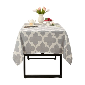 Grey American style floral pattern tablecloth for dining table home decor