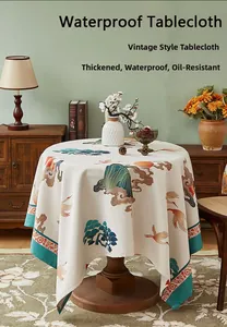 Macro detail showing waterproof thickened linen fabric with crane and pine patterns