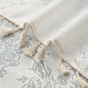 French lace white sheer curtain with butterfly fringe for luxury bedroom and living room