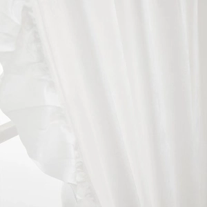Elegant white velvet curtain with ruffled edges for balcony luxury window styling
