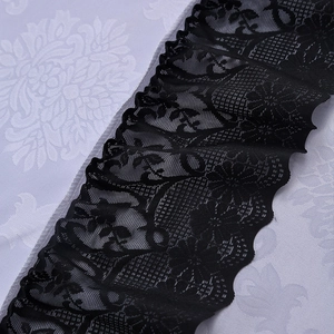 Elegant American floral jacquard tablecloth with black lace hollow texture detail