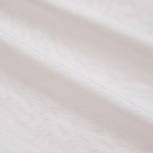 Close-up macro of white phantom yarn fabric with fine twill texture for cafe curtains