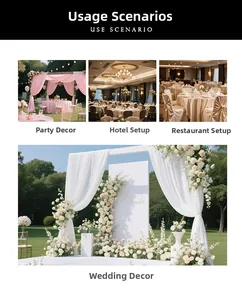 Détail de drapés en mousseline rose et blanc pour arches de mariage et décors de fête