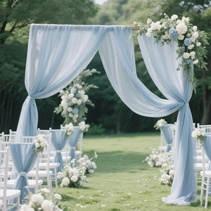 Elegant Polyester Chiffon Table Runner Solid Color Sheer Fabric Wedding Arch Draping Party Home Banquet Decoration Atmosphere Decor