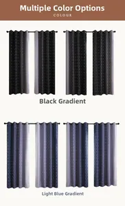 Detail view of blackout curtain fabric featuring a gradient design and small diamond texture